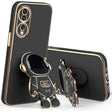 Husă telefon 2în1 TPU pentru Huawei P60 Pro cu suport tip astronaut integrat, culoare negru, vedere frontală
