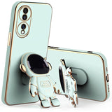 Husă Huawei P60 Pro 2în1 verde din TPU cu suport tip astronaut integrat, vedere frontală