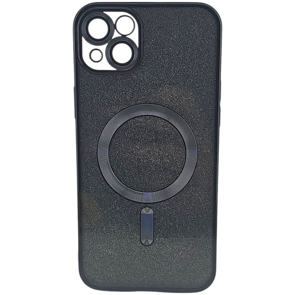 Detaliu inel protecție lentilă cameră husă iPhone 14 MagSafe negru, material TPU flexibil Vivimall