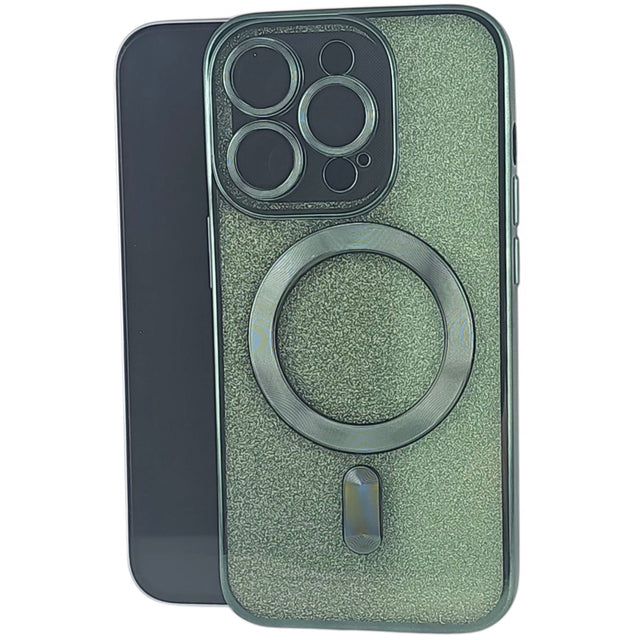 Husa de Protectie 2 in 1, Vivimall, pentru Apple iPhone 14 Pro Max, Compatibila MagSafe, Magnetica, cu Protectie Lentila, din TPU, Verde - vivimall.ro