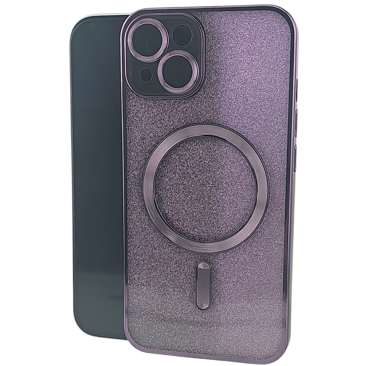 Husa de Protectie 2 in 1, Vivimall, pentru Apple iPhone 15, Compatibila MagSafe, Magnetica, cu Protectie Lentila, din TPU, Mov - vivimall.ro