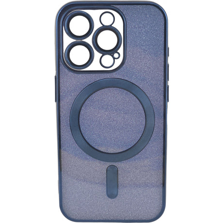 Detaliu inel protecție lentilă cameră husă iPhone 15 Pro MagSafe, material TPU, Albastru Marin
