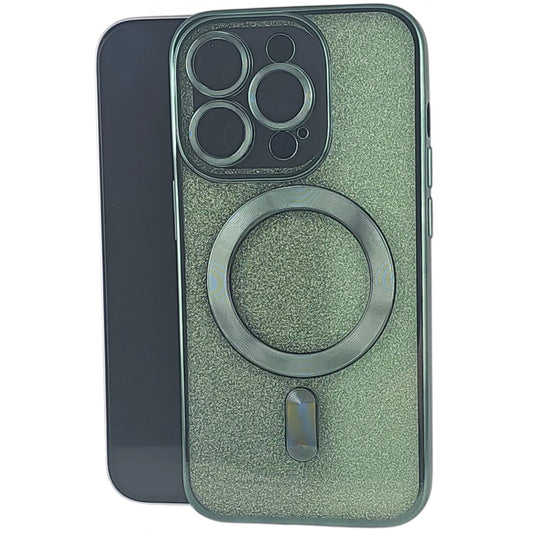 Husa de Protectie 2 in 1, Vivimall, pentru Apple iPhone 15 Pro, Compatibila MagSafe, Magnetica, cu Protectie Lentila, din TPU, Verde - vivimall.ro