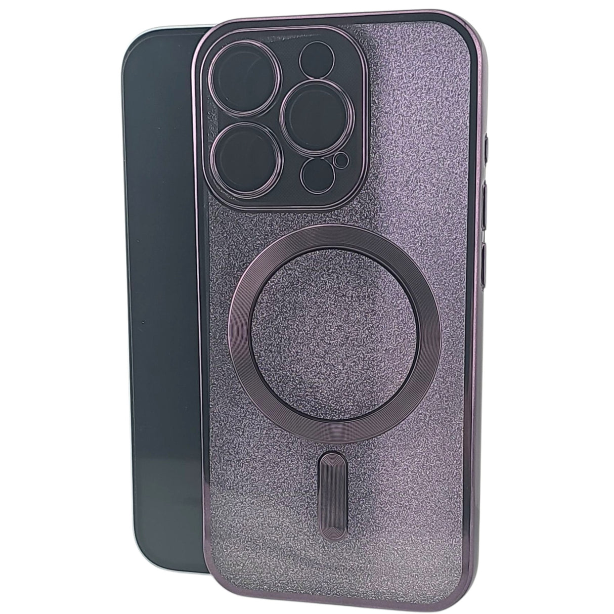 Husa de Protectie 2 in 1, Vivimall, pentru Apple iPhone 15 Pro, Compatibila MagSafe, Magnetica, cu Protectie Lentila, din TPU, Mov - vivimall.ro
