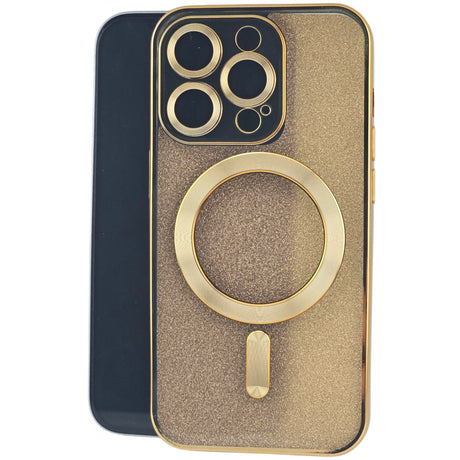 Husa de Protectie 2 in 1, Vivimall, pentru Apple iPhone 15 Pro Max, Compatibila MagSafe, Magnetica, cu Protectie Lentila, din TPU, Auriu - vivimall.ro