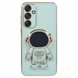 Husă 2în1 Samsung Galaxy S23 verde în poziție verticală cu suportul astronaut desfășurat