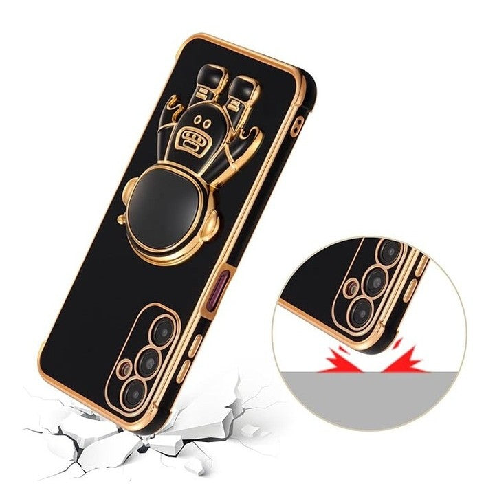 Detaliu suport astronaut integrat al husei TPU pentru Samsung Galaxy S24 Ultra, culoare negru