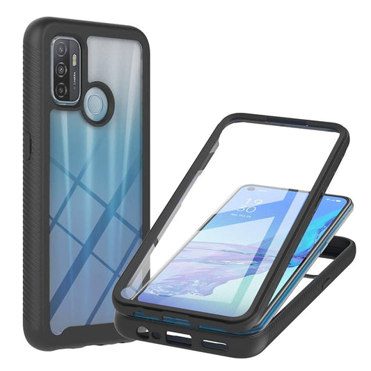 Husa de Protectie 360°, Vivimall, pentru Oppo A53, din TPU + PC, cu Folie de Protectie Inclusa, Neagra - vivimall.ro