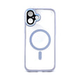 Husă iPhone 16 MagSafe mov transparent din TPU/PC, vedere frontală, protecție cameră și colțuri