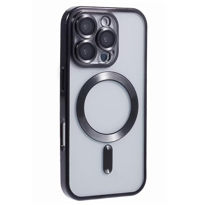 Husa de Protectie Compatibil cu iPhone 16 Plus, Vivimall, Incarcare Wireless, Tehnologie Magsafe, Carcasa din TPU/ PC, Protectie Camera, Antisoc, Antizgariere, Gri - Transparent - vivimall.ro