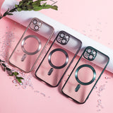 Husa de Protectie Compatibil cu iPhone 16 Pro Max, Vivimall, Incarcare Wireless, Tehnologie Magsafe, Carcasa din TPU/ PC, Protectie Camera, Antisoc, Antizgariere, Negru - Transparent - vivimall.ro