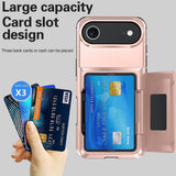 Husa de Protectie compatibila Apple iPhone 17 Air, Vivimall, Compartiment pentru Carduri, Anti-alunecare, Protectie PC, Rezistenta la Zgirieturi, Rose Gold - vivimall.ro