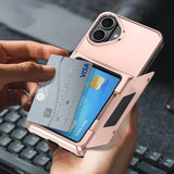 Husă protecție Apple iPhone 17 Rose Gold cu sloturi carduri integrate, vedere spate