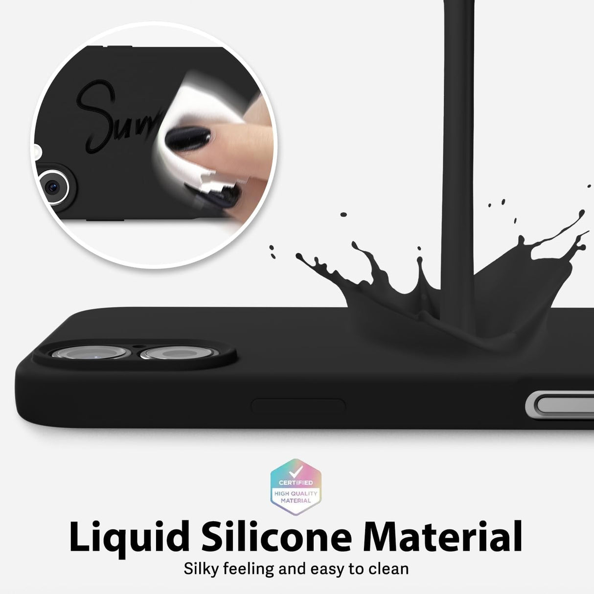 Husa de Protectie Matte TPU, Vivimall, pentru Apple iPhone 16 Plus, Protectie Camera, Antisoc, Antizgariere, Antialunecare, Acoperire Completa, Negru - vivimall.ro