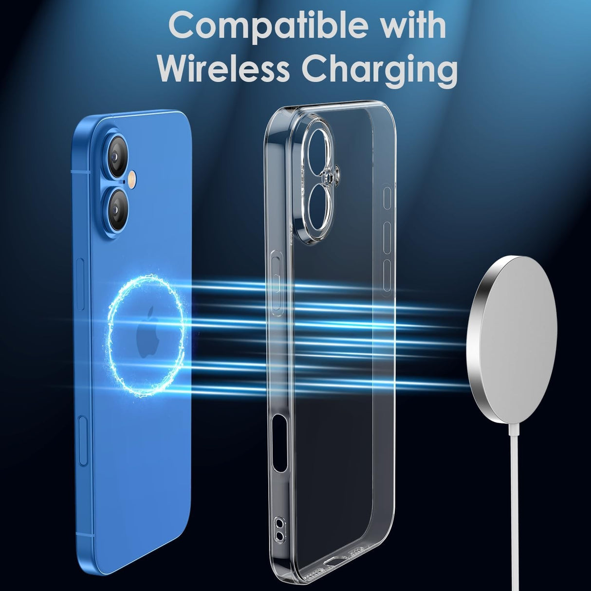 Husă TPU iPhone 16 Plus transparentă, detaliu modul cameră cu margine de protecție înălțată