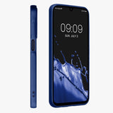 Husă Matte TPU Samsung Galaxy A15 albastru, perspectivă laterală, design subțire și flexibil