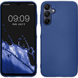 Husă Matte TPU albastru pentru Samsung Galaxy A15, vedere frontală, protecție cameră și antisoc