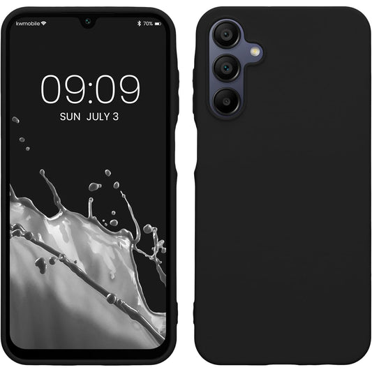 Husa de Protectie Matte TPU, Vivimall, pentru Samsung Galaxy A15, Protectie Camera, Antisoc, Antizgariere, Antialunecare, Acoperire Completa, Negru - vivimall.ro