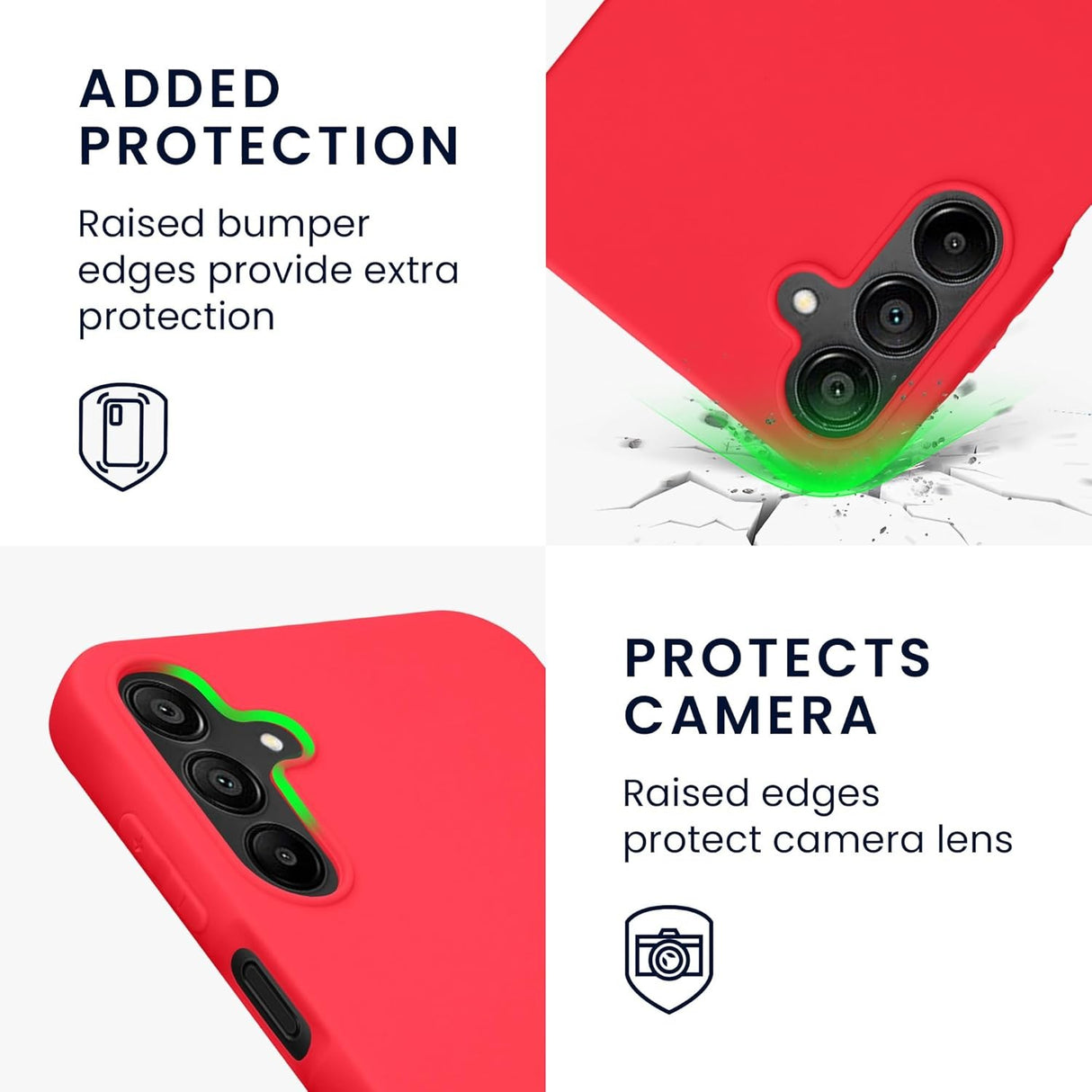 Husă Samsung Galaxy A35 5G Matte TPU roșie, vedere laterală, acoperire completă