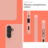 Husă Matte TPU roz pentru Galaxy A35 5G montată pe telefon, vedere completă ansamblu