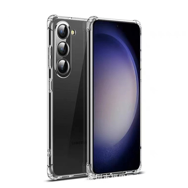 Husă transparentă Samsung Galaxy A55 5G din TPU antisoc 1.5 mm, vedere frontală completă