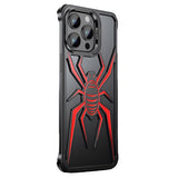 Husă antisoc iPhone 15 Pro Armor Protective, model Păianjen negru-roșu, vedere frontală