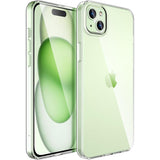Husă transparentă antisoc pentru Apple iPhone 15 Plus, silicon TPU și PC rigid, vedere frontală
