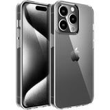 Husă transparentă antisoc din silicon și PC pentru Apple iPhone 15 Pro Max, vedere frontală