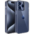 Husă transparentă antisoc pentru Apple iPhone 15 Pro din silicon și PC, vedere frontală