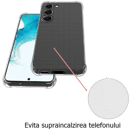 Husă Samsung Galaxy A34 5G din TPU transparent, detaliu colțuri Airbag ranforsate