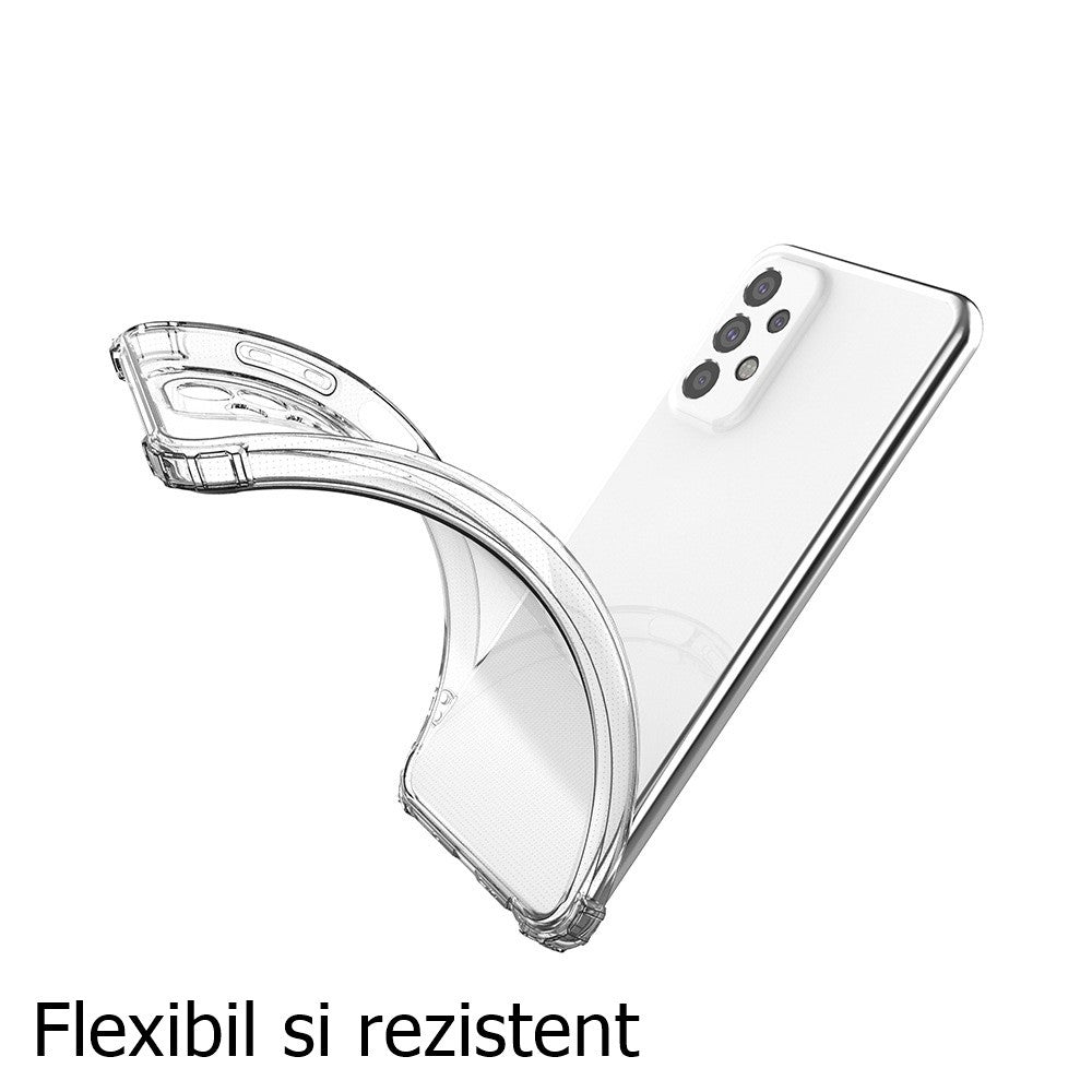 Detaliu colțuri ranforsate Airbag husă transparentă Samsung A53 5G din TPU flexibil