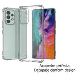 Husă Samsung Galaxy A53 5G transparentă montată pe telefon, vedere laterală dreapta