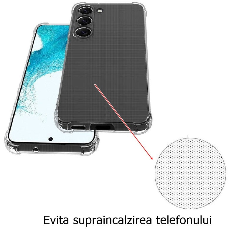 Husa de protectie Vivimall, TPU, pentru Samsung S23 FE, Antisoc, Protectie colturi, Rezistenta la impact, Transparenta - vivimall.ro