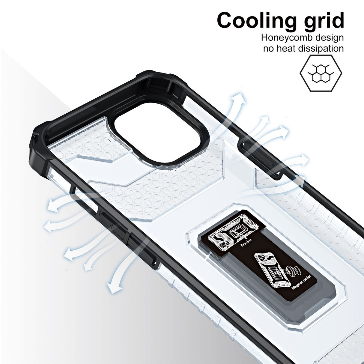 Husa de protectie Flippy compatibila cu Apple iPhone 13 Acrylic Armor cu suport Negru - vivimall.ro