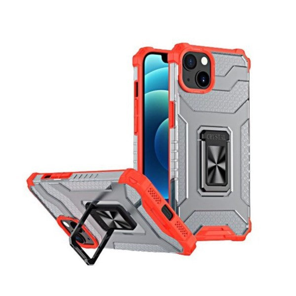 Husa de protectie Flippy compatibila cu Apple iPhone 13 Acrylic Armor cu suport Rosu - vivimall.ro