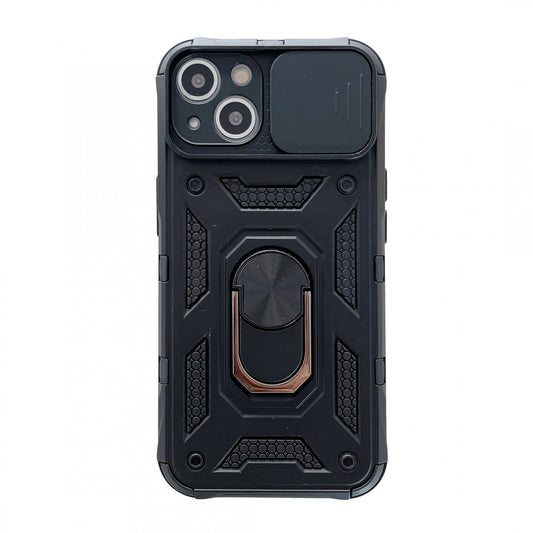 Husa de protectie Vivimall compatibila cu Apple iPhone 13 Defender Model 4 cu suport,Negru - vivimall.ro