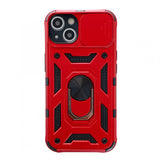 Husa de protectie Flippy compatibila cu Apple iPhone 13 Defender Model 4 cu suport,Rosu - vivimall.ro