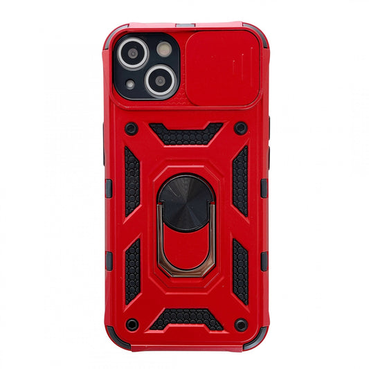 Husa de protectie Vivimall compatibila cu Apple iPhone 13 Defender Model 4 cu suport,Rosu - vivimall.ro