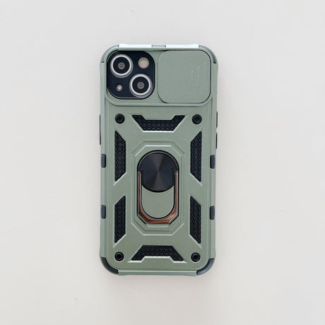 Husa de protectie Flippy compatibila cu Apple iPhone 13 Defender Model 4 cu suport,Verde - vivimall.ro