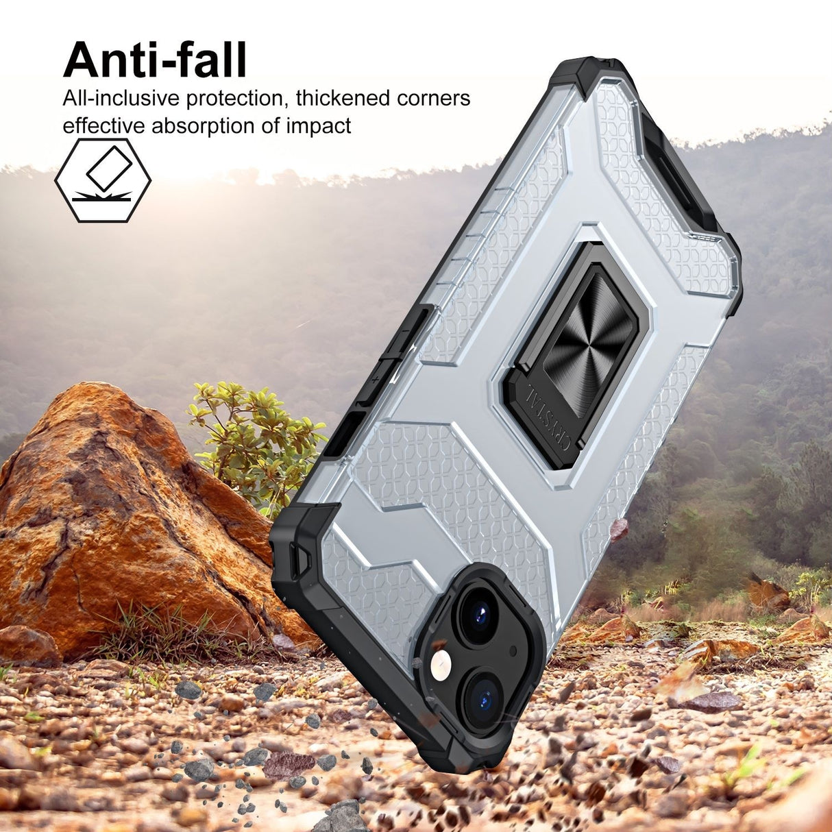 Husa de protectie Flippy compatibila cu Apple iPhone 13 Mini Acrylic Armor cu suport Negru - vivimall.ro