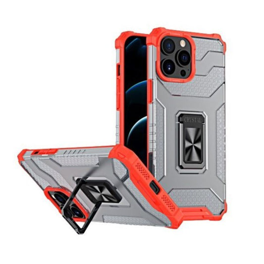 Husa de protectie Vivimall compatibila cu Apple iPhone 13 Pro Acrylic Armor cu suport Rosu - vivimall.ro