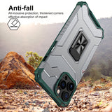 Husa de protectie Flippy compatibila cu Apple iPhone 13 Pro Acrylic Armor cu suport Verde Inchis - vivimall.ro