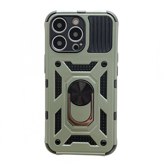 Husa de protectie Vivimall compatibila cu Apple iPhone 13 Pro Defender Model 4 cu suport,Verde - vivimall.ro
