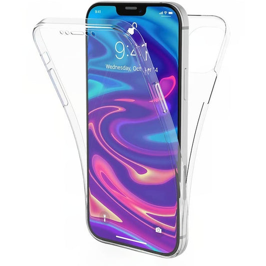 Husa de protectie Vivimall compatibila cu Apple iPhone 13 Pro Full Tpu 360 Transparent - vivimall.ro