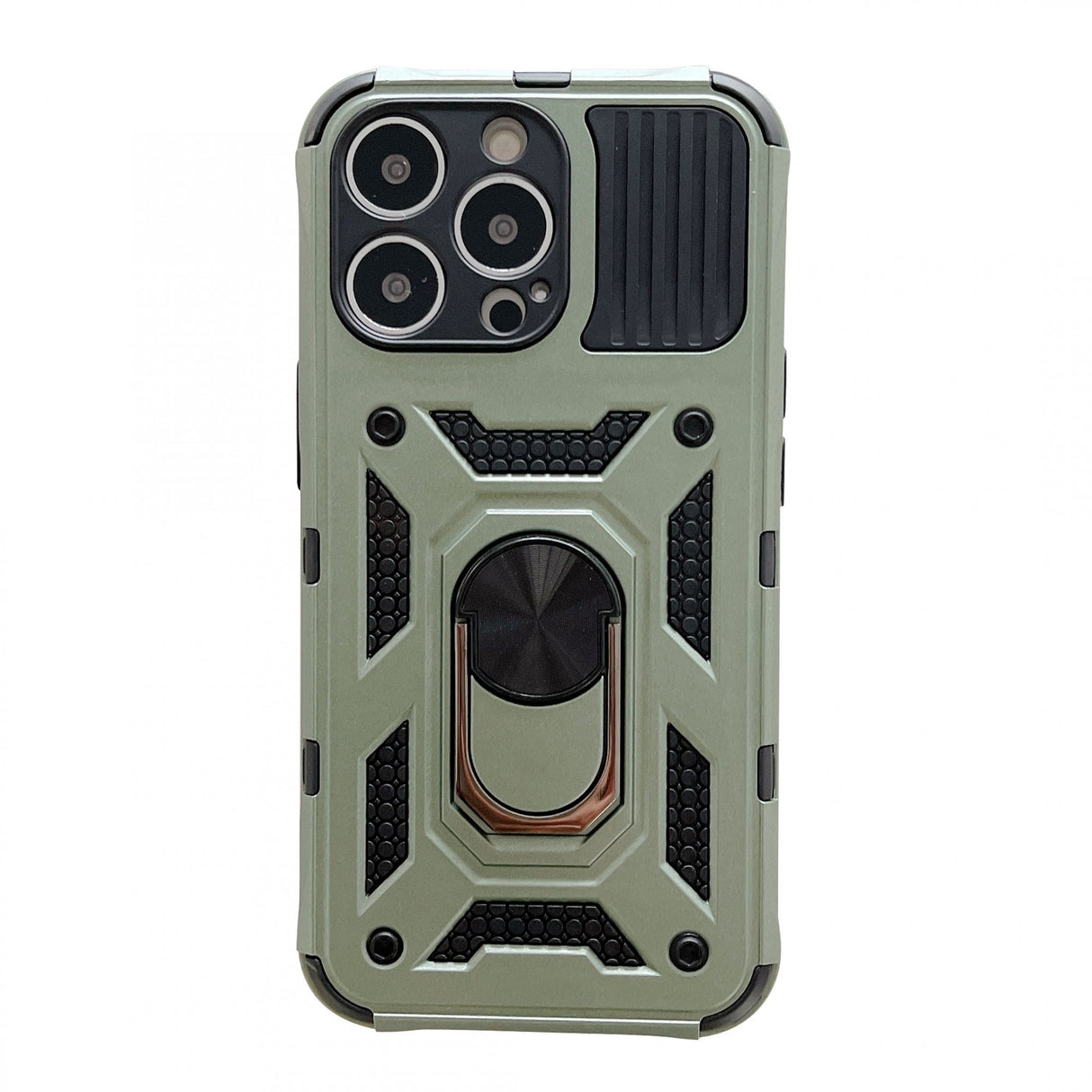 Husa de protectie Flippy compatibila cu Apple iPhone 13 Pro Max Defender Model 4 cu suport,Verde - vivimall.ro