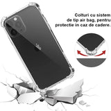 Husa de Protectie, Vivimall, Compatibila cu Apple iPhone 16, TPU Antisoc, Protectie Colturi, 1.5 mm Transparent - vivimall.ro
