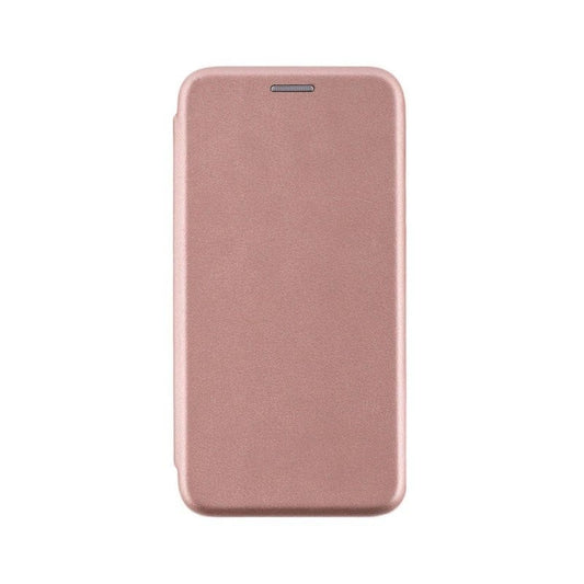 Husă tip carte Magnet Book pentru iPhone 7/8/SE 2020 din piele ecologică, culoare Roz-Auriu, vedere frontală