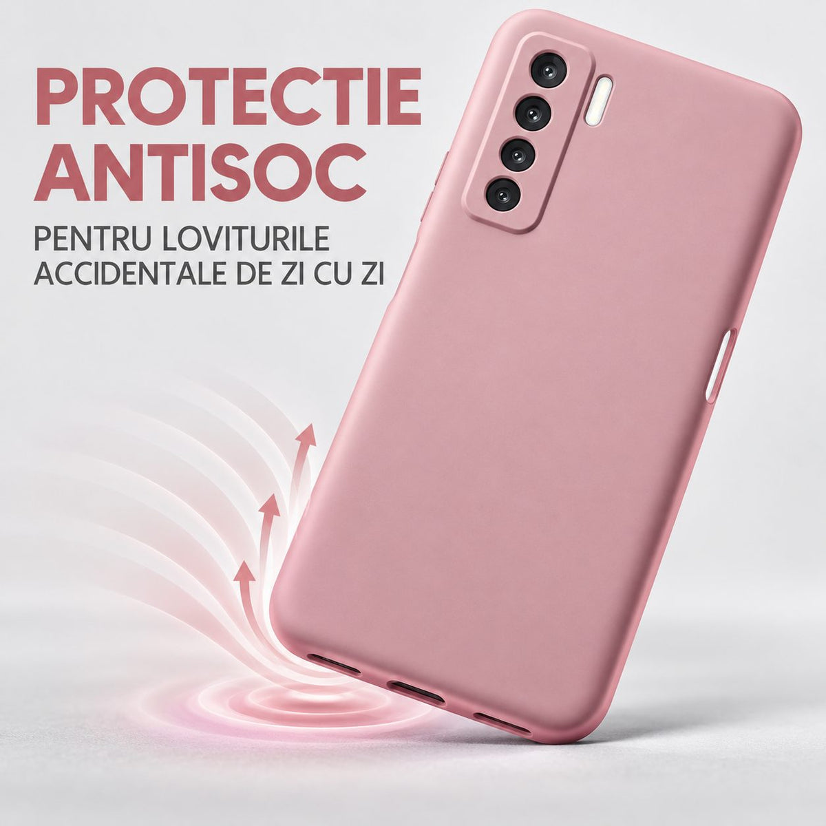 Husa protectie Vivimall compatibila cu Huawei P40 Lite 5G Liquid Silicone Case Roz