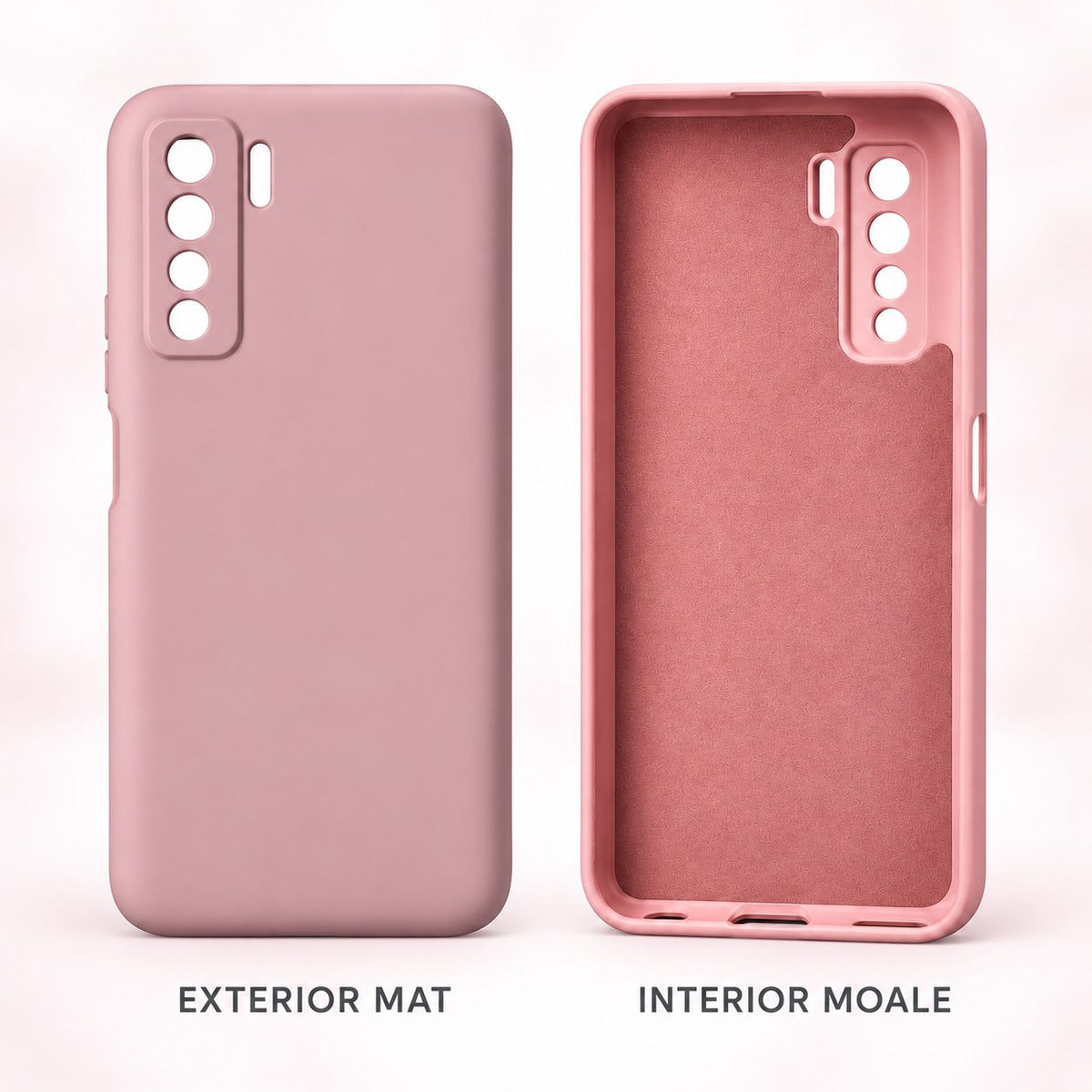 Husa protectie Vivimall compatibila cu Huawei P40 Lite 5G Liquid Silicone Case Roz
