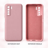 Husa protectie Vivimall compatibila cu Huawei P40 Lite 5G Liquid Silicone Case Roz